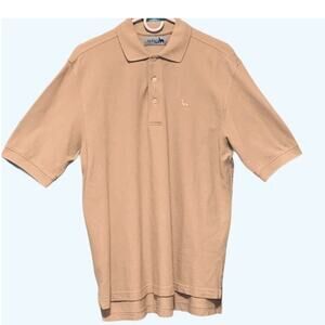 Alpaca Direct Men's Pima Cotton Short Sleeves beige Polo Shirt Size Medium
